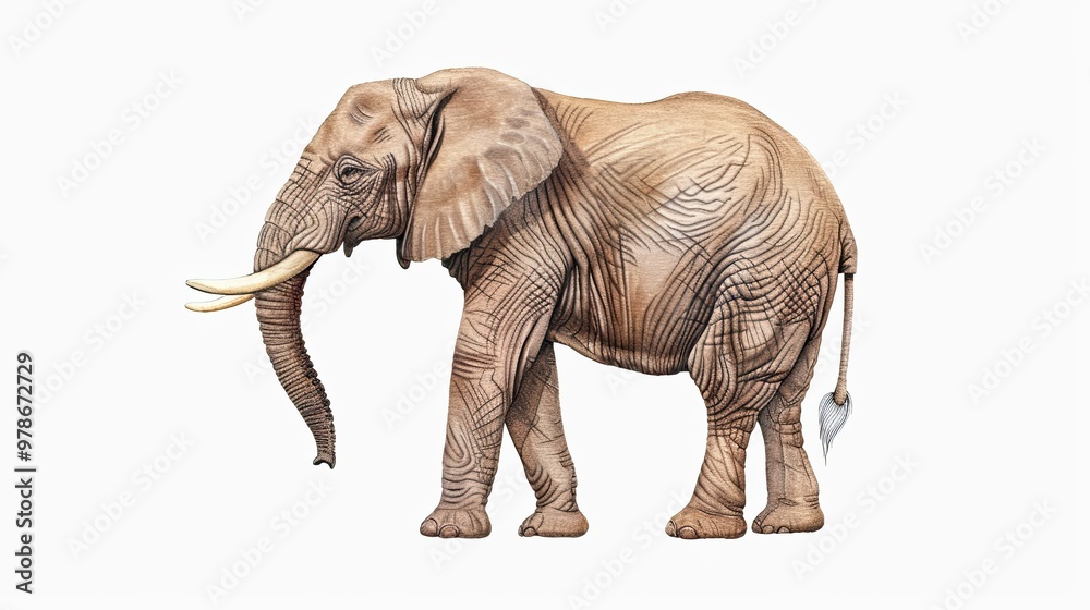 Fototapeta premium Watercolor Illustration of an Elephant.