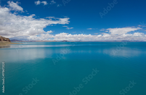 Aerial photography of plateau lakes Tibet China