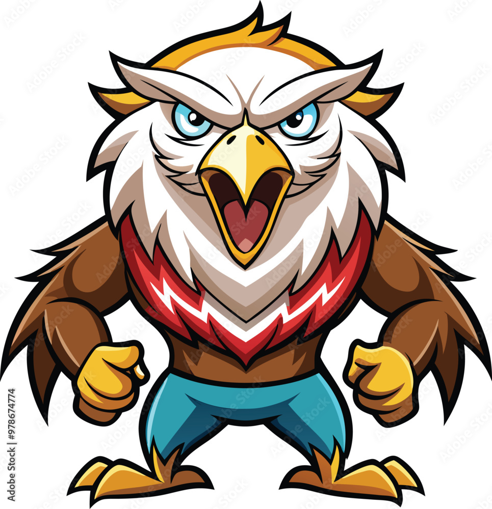 Obraz premium Eagle mascot character sticker vector design