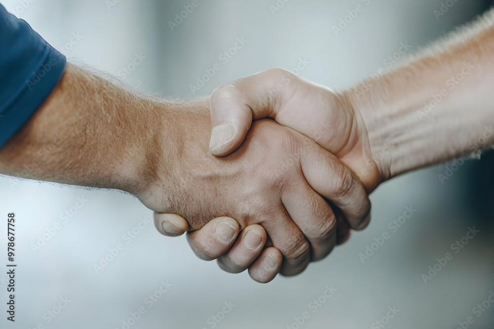 Fototapeta premium Close-up of a firm handshake between two people