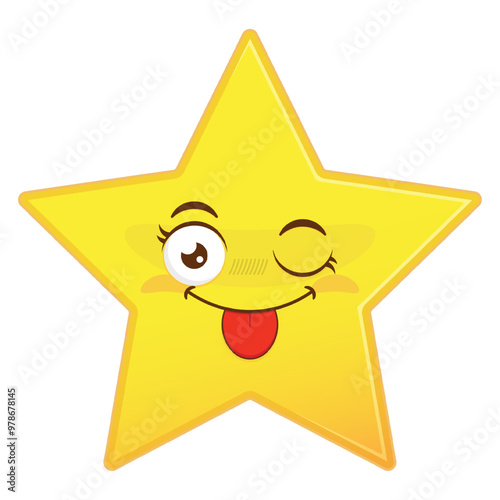 star playful face cartoon cute