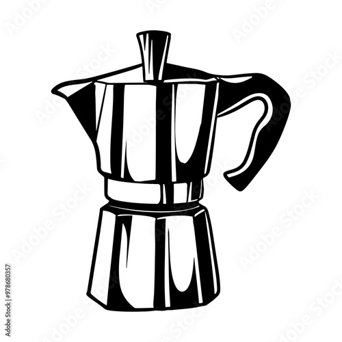 Vintage Design Hand Drawn Coffee Tool Machines Vector Art Illustration