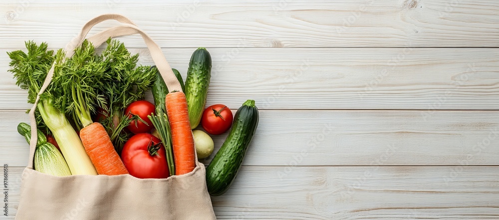 Reusable Cotton Bag with Organic Vegetables Reusable Cotton Bag with Organic Vegetables
