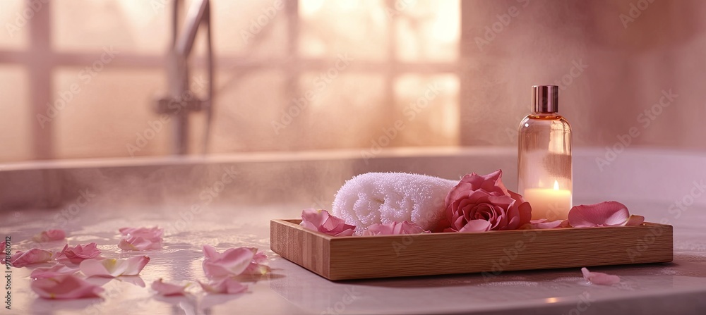 Rose-Infused Bath Setup Rose-Infused Bath Setup