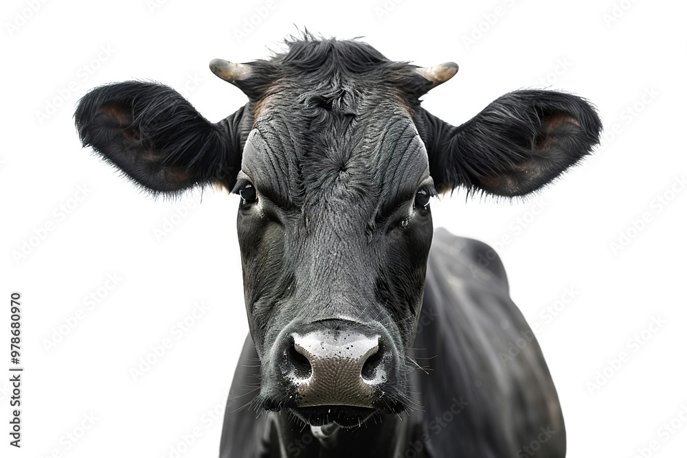 black cow isolated on a white background, isolated on a transparent background. cut out PNG format for graphic design, black cow isolated on a white background, isolated on a transparent background. cut out PNG format for graphic design,