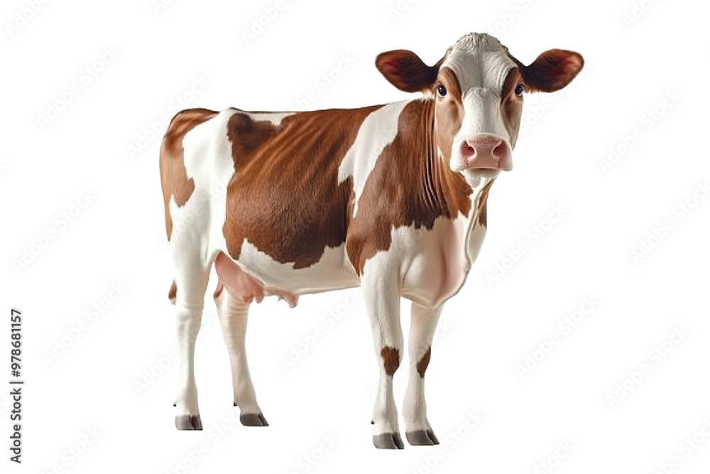 brown and white cow full-length standing in front of an isolated on a white background, isolated on a transparent background. cut out PNG format for graphic design, brown and white cow full-length standing in front of an isolated on a white background, isolated on a transparent background. cut out PNG format for graphic design,