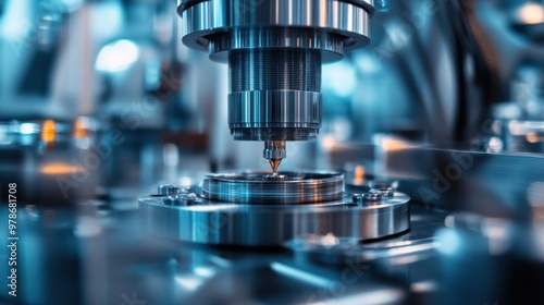 Close-up of factory machinery in motion, showcasing the precision and technology behind modern production, industrial environment photo