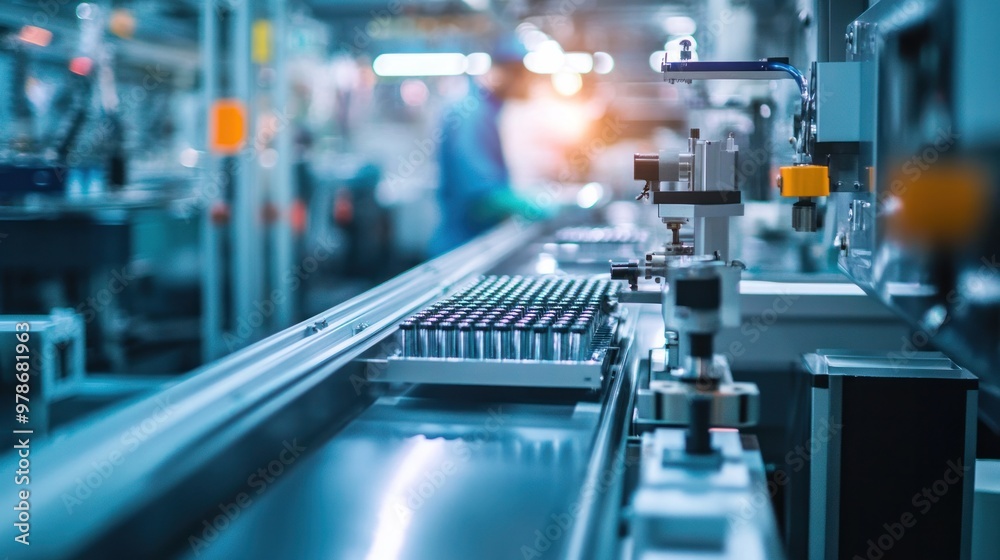 Close-up of industrial workers managing production processes, emphasis on skill and technology, modern factory environment Close-up of industrial workers managing production processes, emphasis on skill and technology, modern factory environment