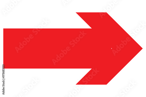 Red large forward or left pointing solid long arrow icon sketched as vector symbol . ep