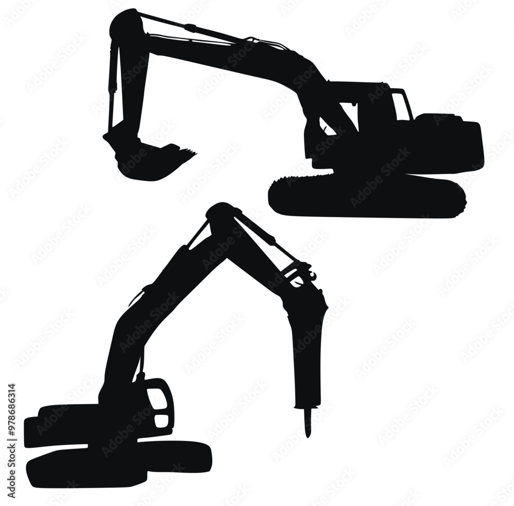 Crawler excavator ,commercial vehicle. Heavy backhoe construction machines equipment concept. Abstract Earth mover, digger. Crawler excavator ,commercial vehicle. Heavy backhoe construction machines equipment concept. Abstract Earth mover, digger.