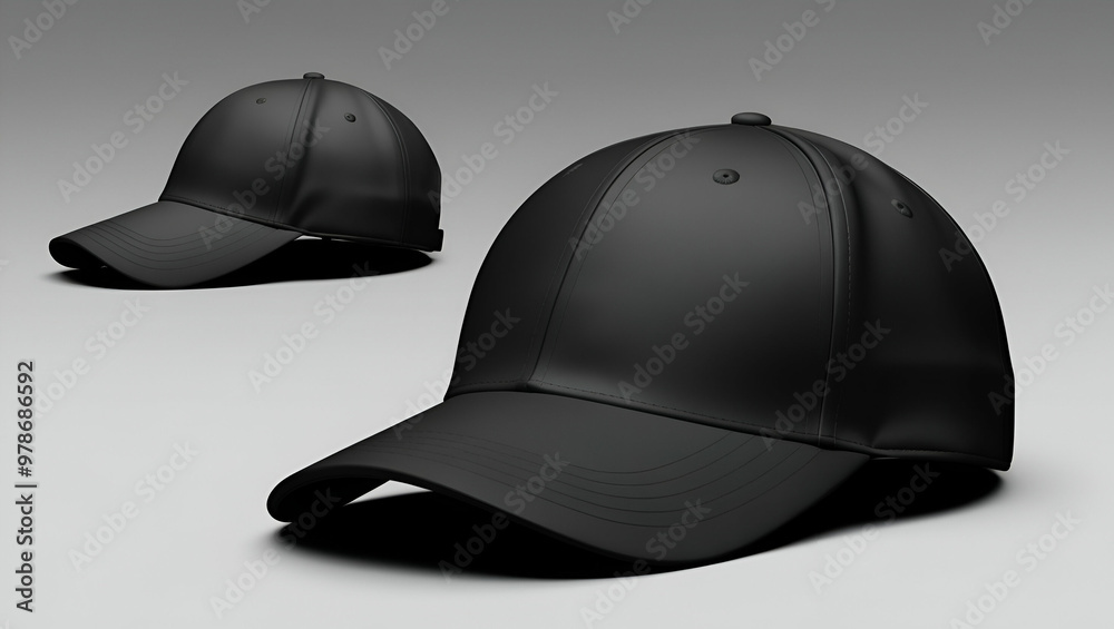 A black baseball mockup cap on a dark ai generative A black baseball mockup cap on a dark ai generative