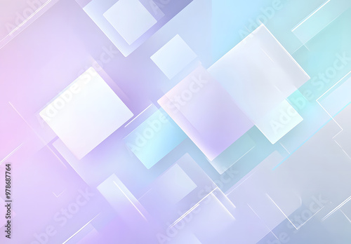 Abstract Geometric Background with Soft Pastel Gradients and Overlapping Shapes for Modern Designs