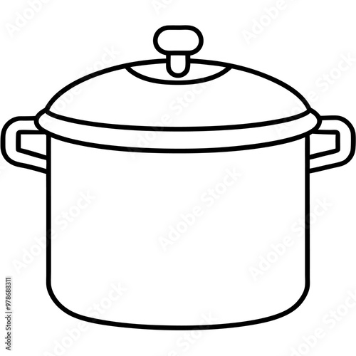 a pressure cooker outline coloring book page line art drawing