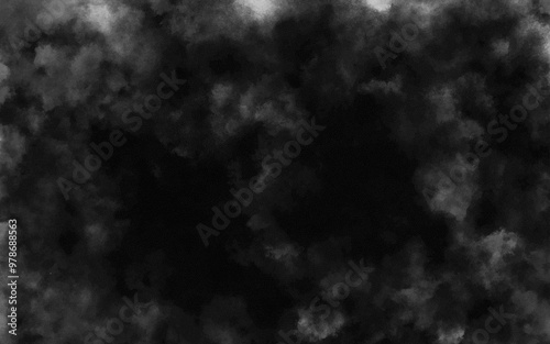 Abstract black and white realistic smoke clouds with shadow overlay effect background. Mystery dark background with spooky white light and fog. Vector illustration of smoky mist toxic vapor on floor.