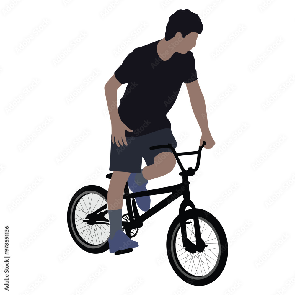 Silhouette black bmx bicycle sport vector illustration Silhouette black bmx bicycle sport vector illustration