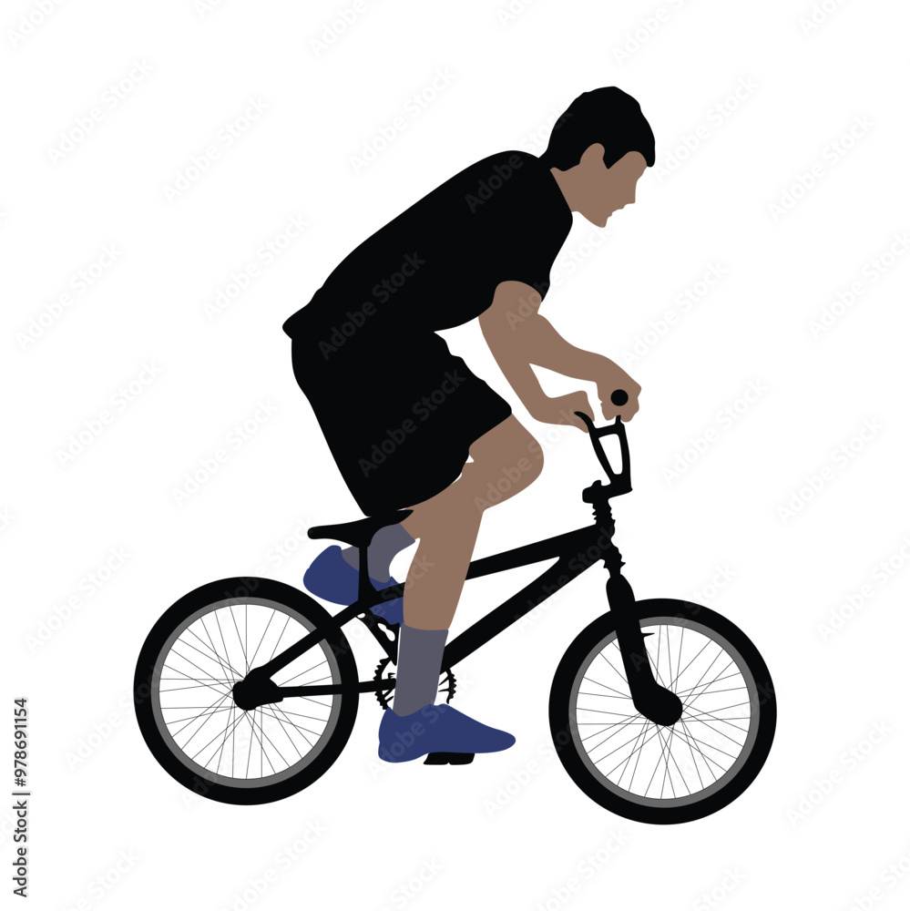 Obraz premium Silhouette black bmx bicycle sport vector illustration