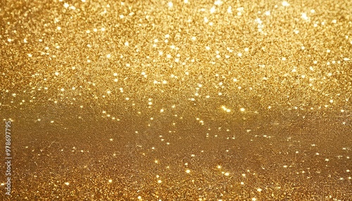 金色のラメ・グリッターの背景画像（Golden glitter background image.）