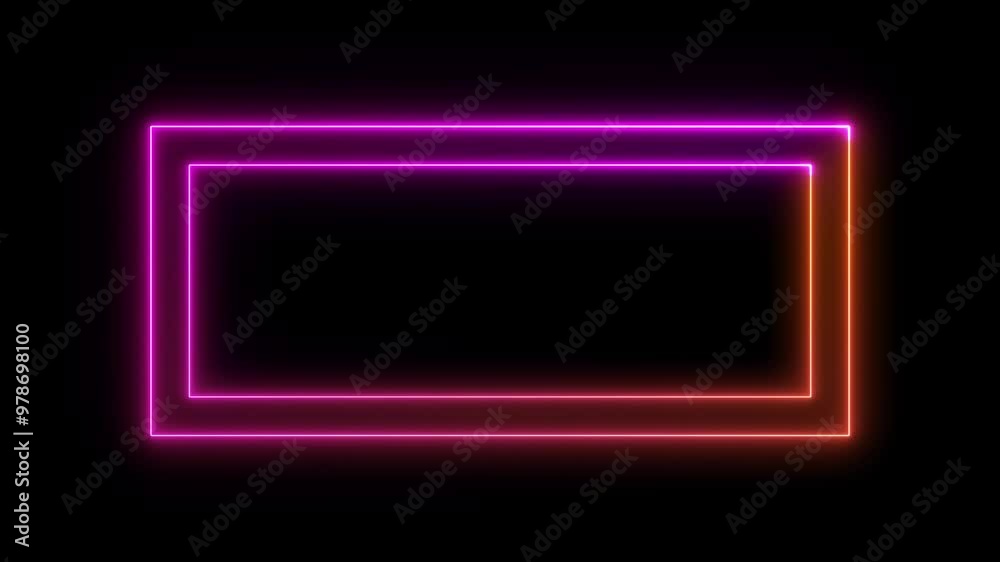 NEON GLOWING FRAME BACKGROUND NEON RECTANGLE FRAME ANIMATION NEON GLOWING FRAME BACKGROUND NEON RECTANGLE FRAME ANIMATION