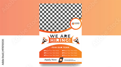 Job vacancy hiring flyer or poster design for social media circular post banner template