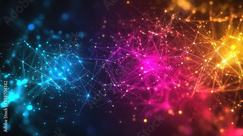 Abstract neural connections glowing in bright colors against a dark background, representing AI and brain synapses.