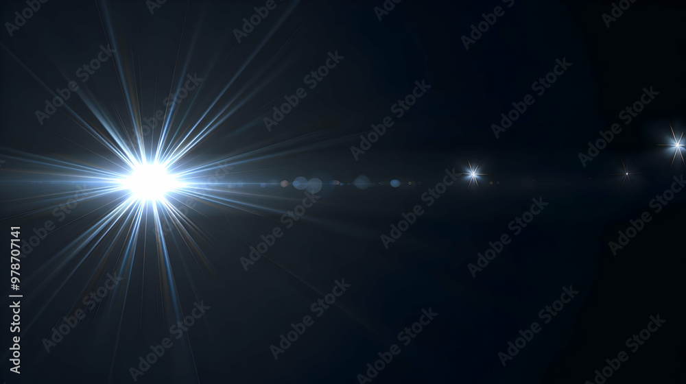 Abstract Light Effect with Bright Starburst and Lens Flare Abstract Light Effect with Bright Starburst and Lens Flare