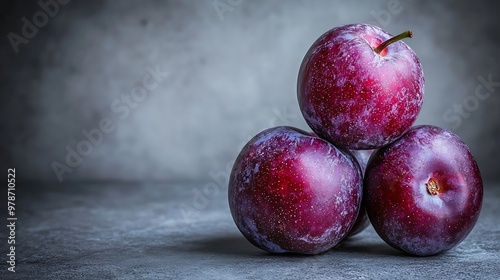Obraz na płótnie Plums on Tabletop : Generative AI