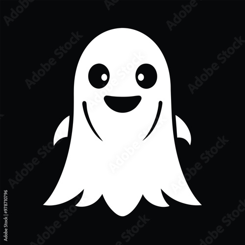 Creepy Halloween Ghost Vector illustration png cutout isolated
