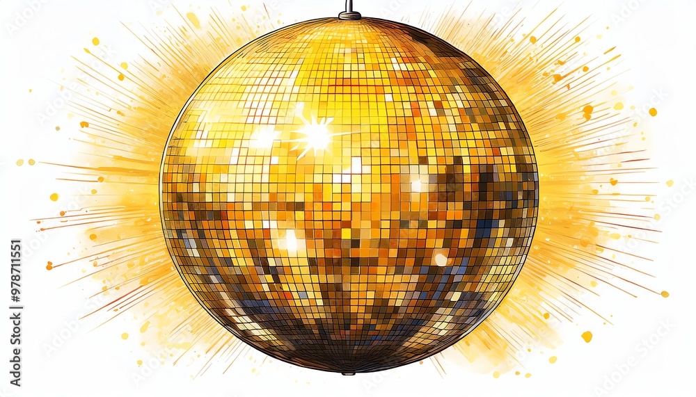 Obraz premium disco ball with disco lights