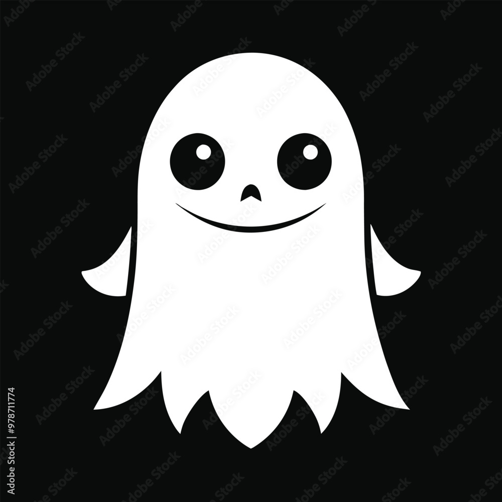 Creepy Halloween Ghost Vector illustration png cutout isolated Creepy Halloween Ghost Vector illustration png cutout isolated