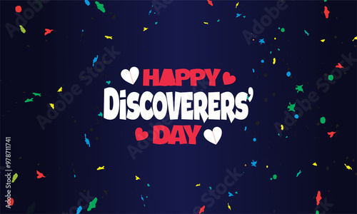 discoverers day with US flag , vektor background banner 