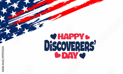 discoverers day with US flag , vektor background banner 