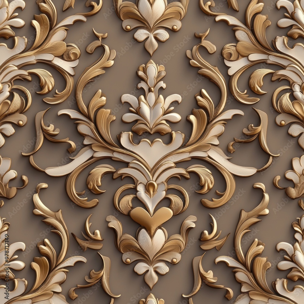 Gold Floral Pattern. Gold Floral Pattern.