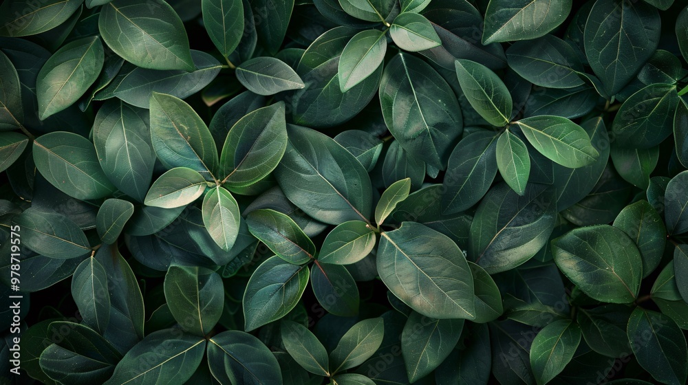 Fototapeta premium Abstract leaves in the background, a pattern that showcases nature's design. Bright green decoration, a representation of plant life.