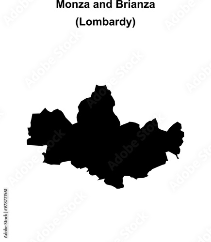 Monza and Brianza province outline map photo