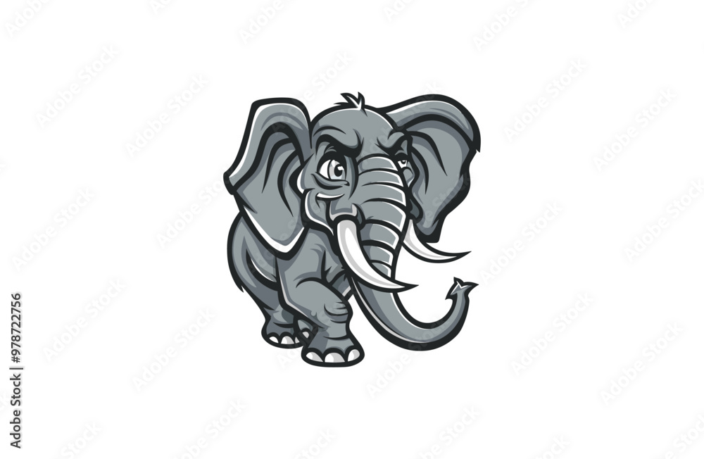 Obraz premium Elephant logo style icon design template vector illustration