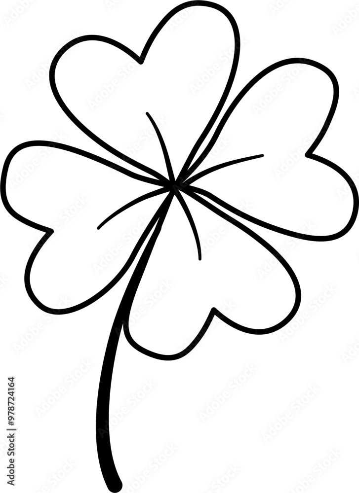 line art clover leaf minimal doodle hand drawn cute botanical and animal objects. Simple modern Spring garden vector elements illustration. line art clover leaf minimal doodle hand drawn cute botanical and animal objects. Simple modern Spring garden vector elements illustration.