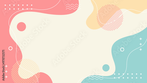 Abstract vector geometric background in pastel colors. Wallpaper illustrations with fluid shapes. Suitable for templates, posters, covers, banners, web, and pages