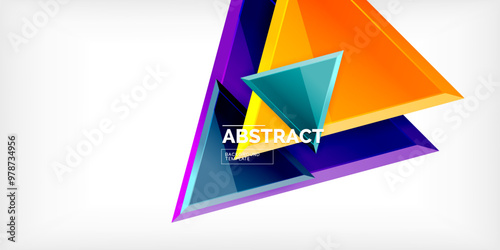 Triangle glass shapes geometric abstract background. Vector Illustration For Wallpaper, Banner, Background, Card, Book Illustration, landing page