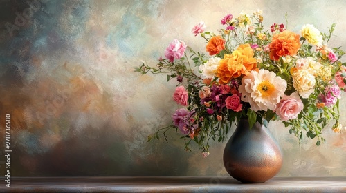 Wallpaper Mural An elegant floral arrangement in a contemporary vase, captured in a still life. Torontodigital.ca