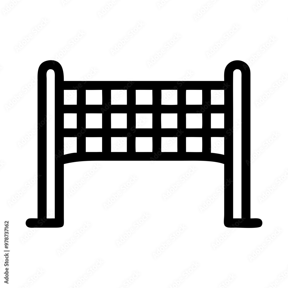Baseball net illustration, sporty mood, positioned in the field, line art style, icon on transparent background, beach holiday theme Baseball net illustration, sporty mood, positioned in the field, line art style, icon on transparent background, beach holiday theme