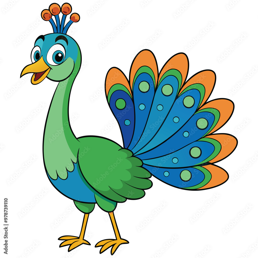 Cute Peacock Bird Cartoon Vector Icon Illustration. Cute Peacock Bird Cartoon Vector Icon Illustration.