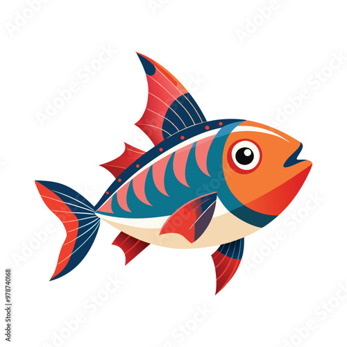 Cute tropical fish vector illustration set for aquatic life design