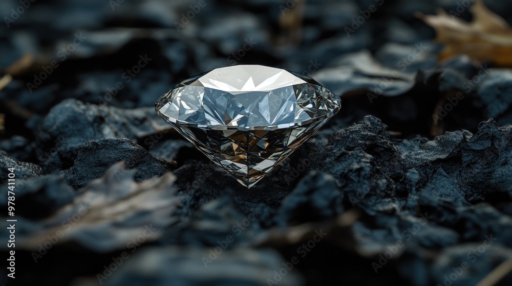 Diamond in the Rough: Sparkling Brilliance on a Charcoal Background Diamond in the Rough: Sparkling Brilliance on a Charcoal Background