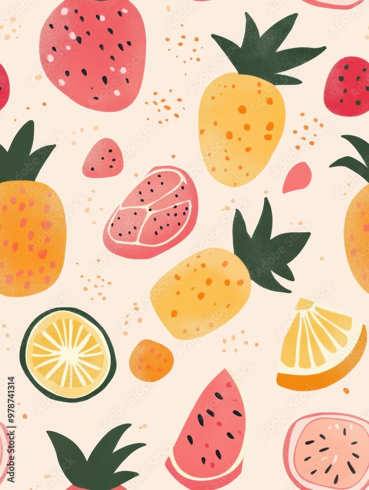 Tropical Fruit Pattern. Tropical Fruit Pattern.