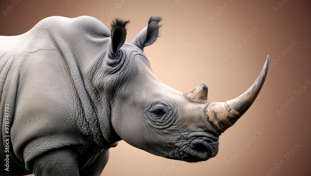 The white rhinoceros has two horns. The white rhinoceros has two horns.