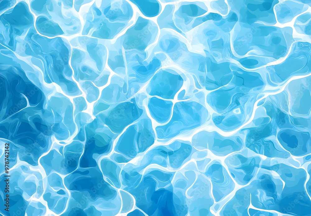 Realistic Blue Water Ripples with Sunlight Reflections on a Calm Surface Realistic Blue Water Ripples with Sunlight Reflections on a Calm Surface