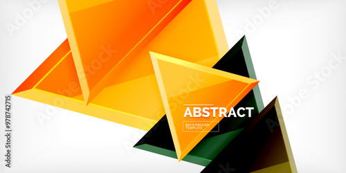 Free Download Abstract background - colorful triangles with 3d effect. Vector Illustration For Wallpaper, Banner, Background, Card, Book Illustration, landing page - GFXLoad