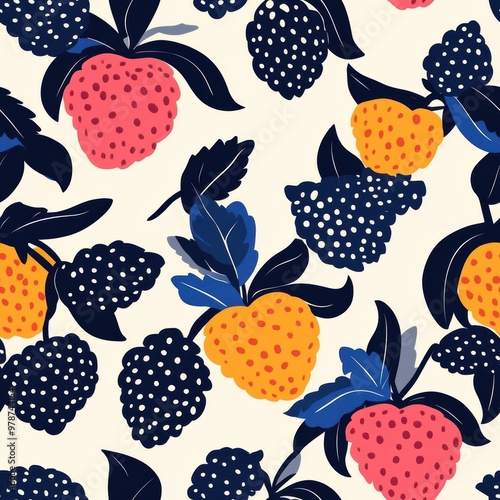 Floral Berries Pattern.