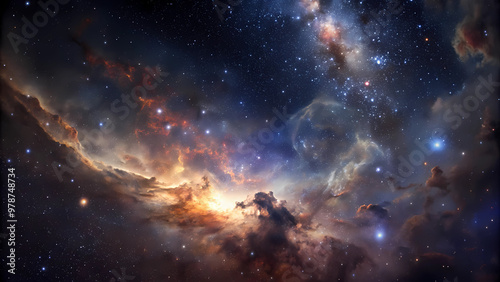 The wondrous depths of the universe, the nebulae, the stars photo