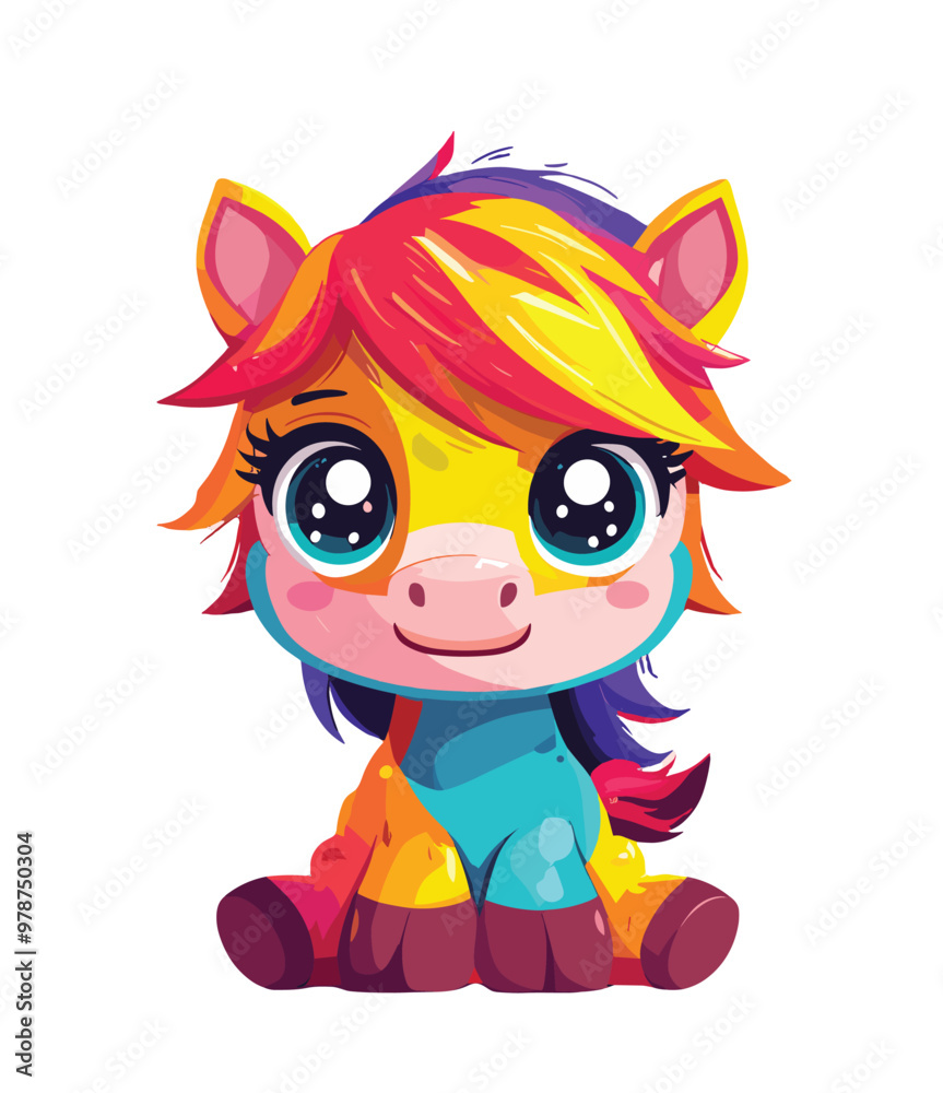 Vector illustration image of a cute little horse Vector illustration image of a cute little horse